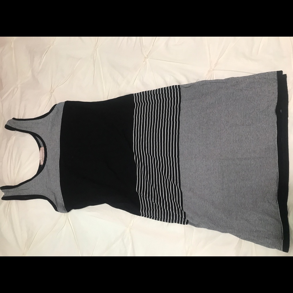 Philosophy- black and white striped tank dress